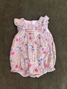 Floral Smocked Baby romper